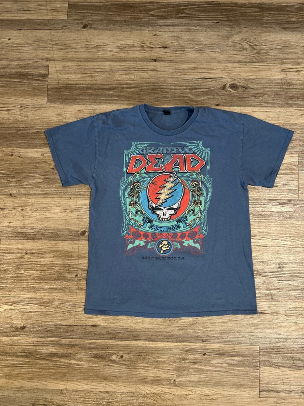 Greatful Dead San Fran Skellys Denim T-Shirt Size Medium Large